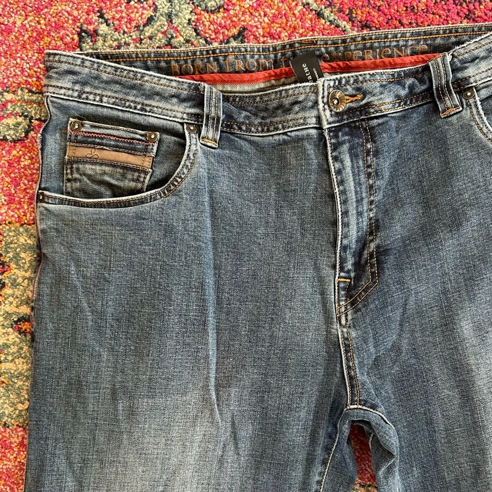PrAna | Men's Medium Blue Denim Axiom Straight Leg Zip Fly Jeans Size 38W X 30L